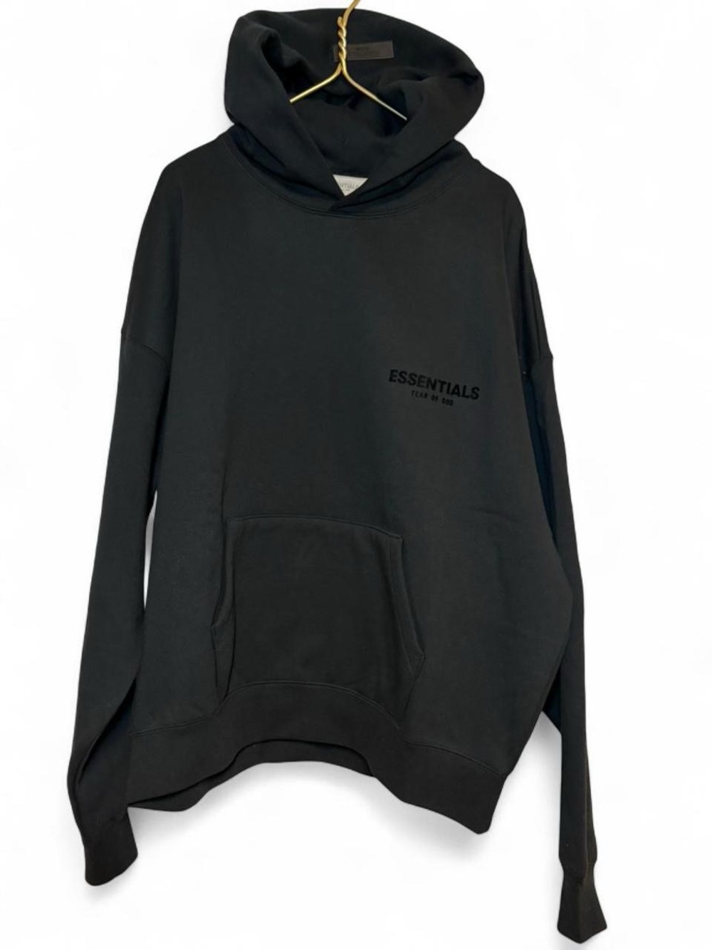 Fear of God Essentials NWT Black Pullover Hoodie + Velvet Logo - Picture 2 of 8